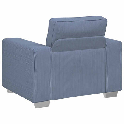 Poltrona tecido corduroy 60 cm azul