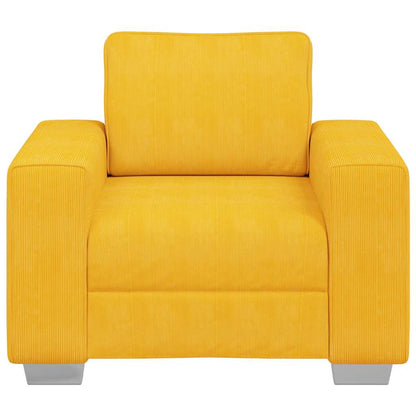 Poltrona 60 cm tecido corduroy amarelo-claro