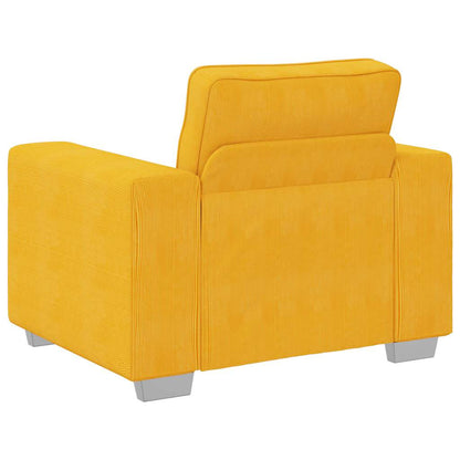 Poltrona 60 cm tecido corduroy amarelo-claro