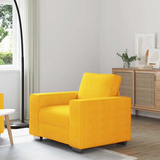 Poltrona 60 cm tecido corduroy amarelo-claro