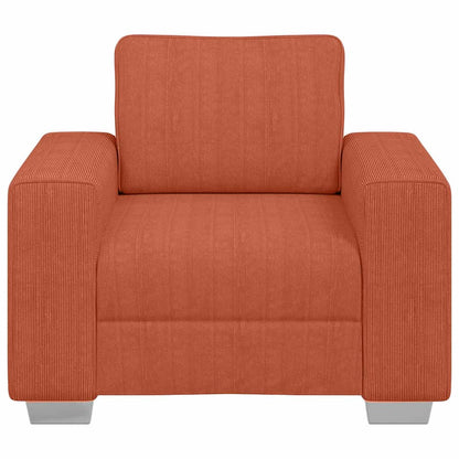 Poltrona 60 cm tecido corduroy laranja vermelho
