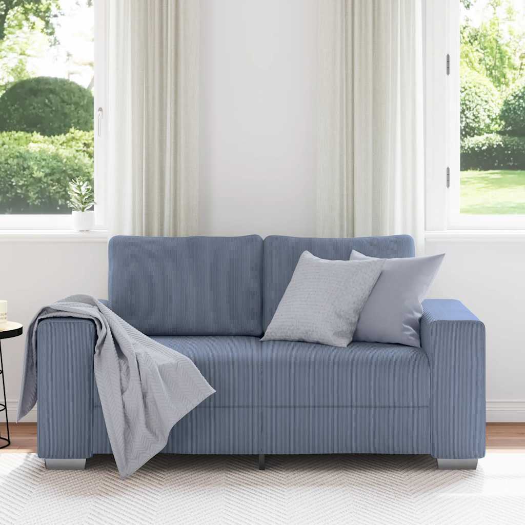 Sofá-luvas 120 cm tecido corduroy azul