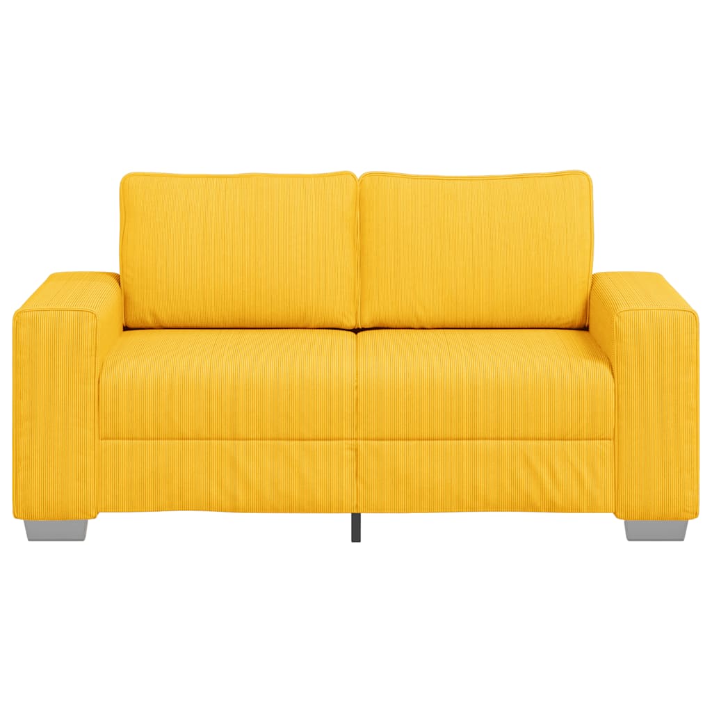 Sofá-luvas 120 cm tecido corduroy amarelo-claro
