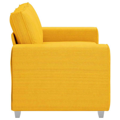 Sofá-luvas 120 cm tecido corduroy amarelo-claro