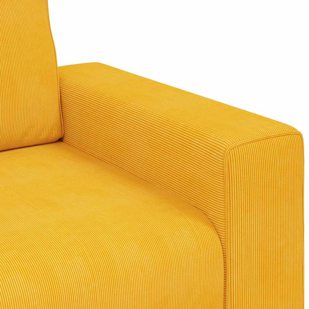 Sofá-luvas 120 cm tecido corduroy amarelo-claro