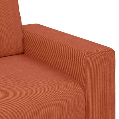 Sofá-luvas 120 cm tecido corduroy laranja vermelho