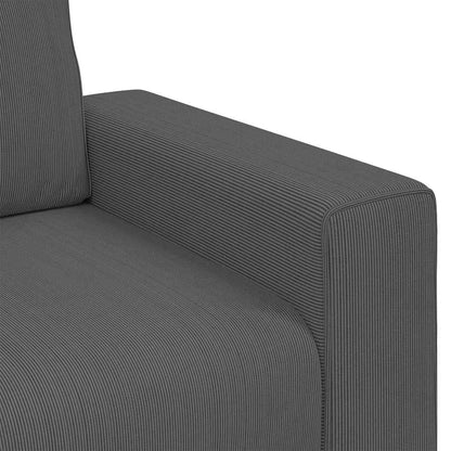Sofá-luvas 140 cm tecido corduroy cinzento-escuro