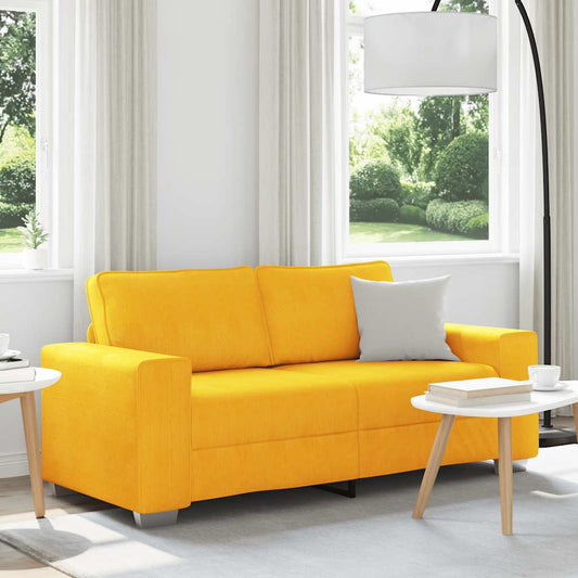 Sofá-luvas 140 cm tecido corduroy amarelo-claro