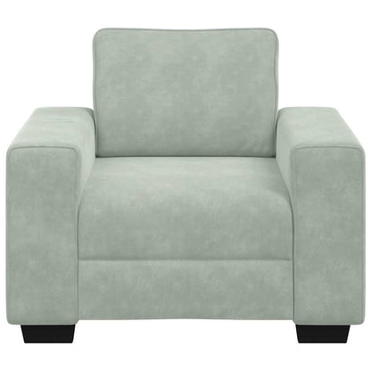 Poltrona 60 cm veludo cinzento-claro