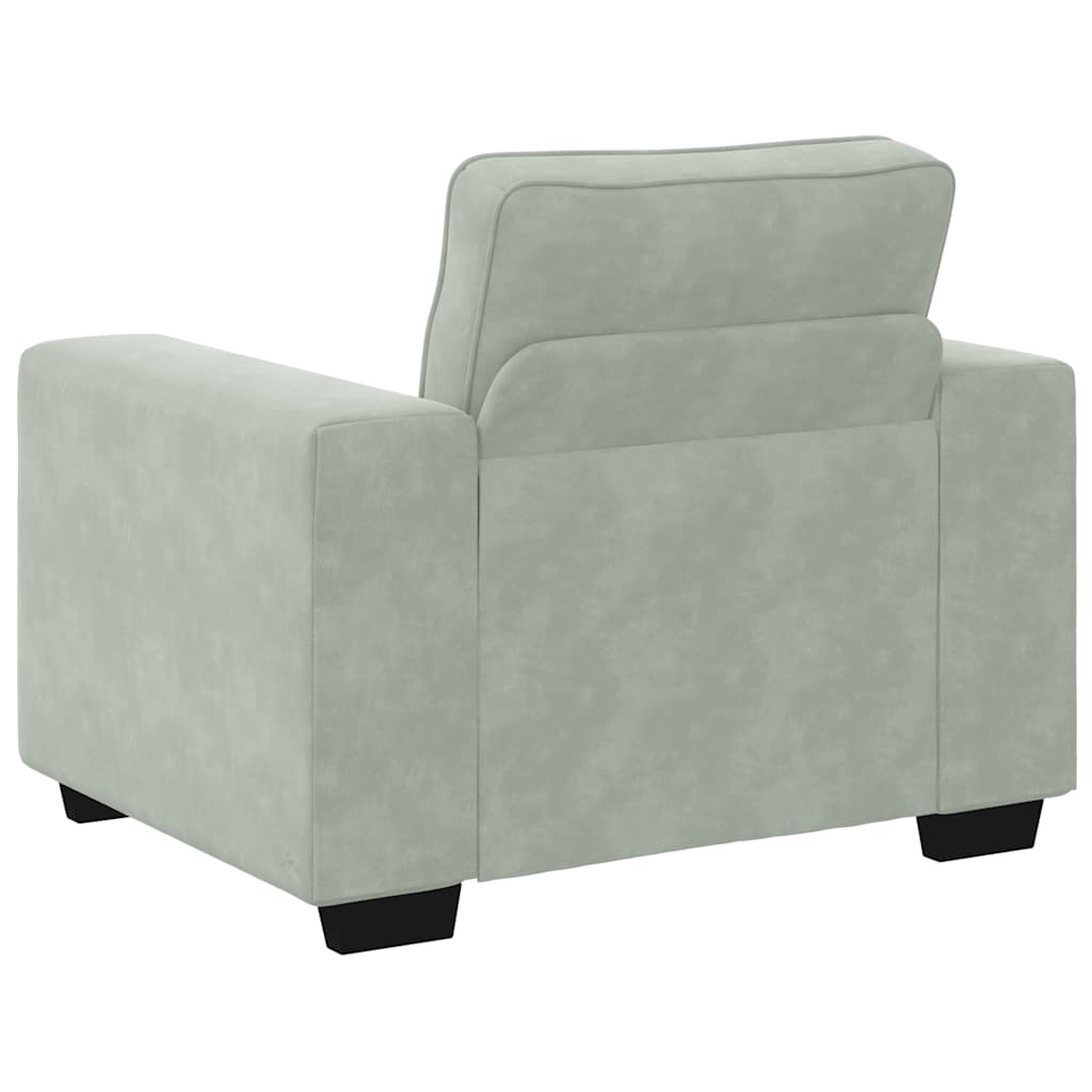 Poltrona 60 cm veludo cinzento-claro