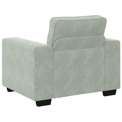 Poltrona 60 cm veludo cinzento-claro