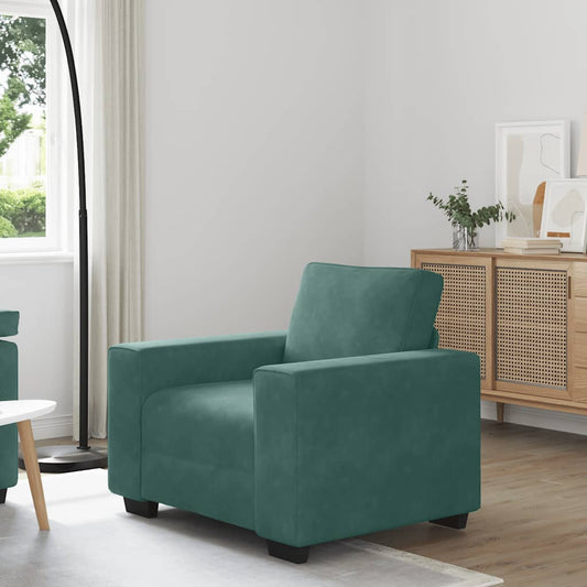 Poltrona 60 cm veludo verde-escuro