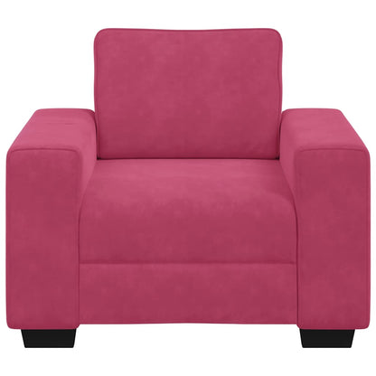 Poltrona 60 cm veludo vermelho-tinto