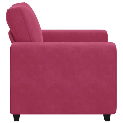 Poltrona 60 cm veludo vermelho-tinto