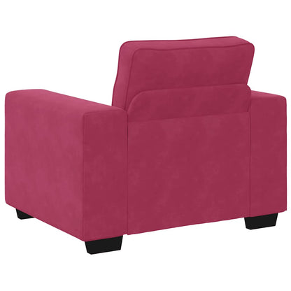Poltrona 60 cm veludo vermelho-tinto