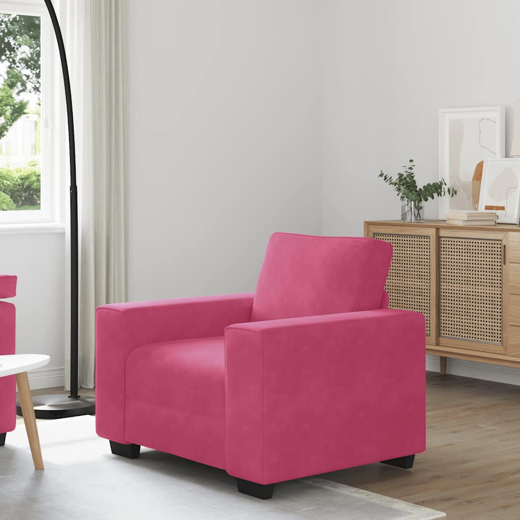 Poltrona 60 cm veludo vermelho-tinto