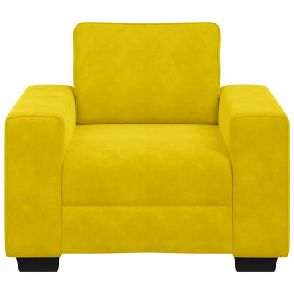 Poltrona 60 cm veludo amarelo