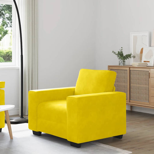 Poltrona 60 cm veludo amarelo