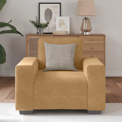 Poltrona 60 cm veludo castanho