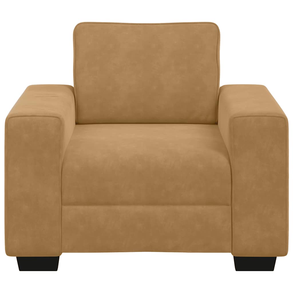 Poltrona 60 cm veludo castanho
