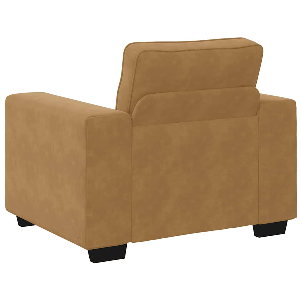 Poltrona 60 cm veludo castanho