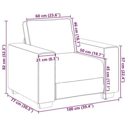 Poltrona 60 cm veludo castanho