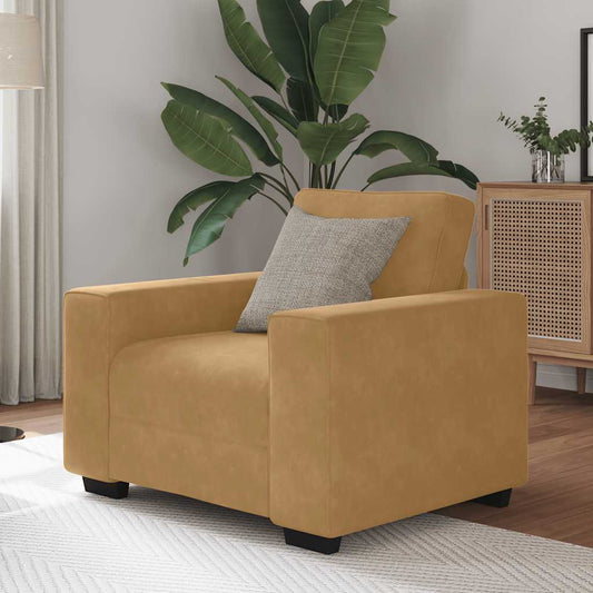 Poltrona 60 cm veludo castanho