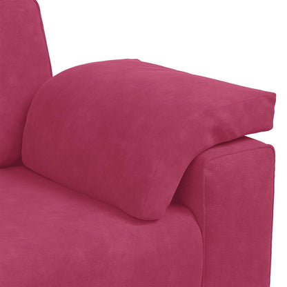Sofá-luvas 140 cm veludo vermelho tinto