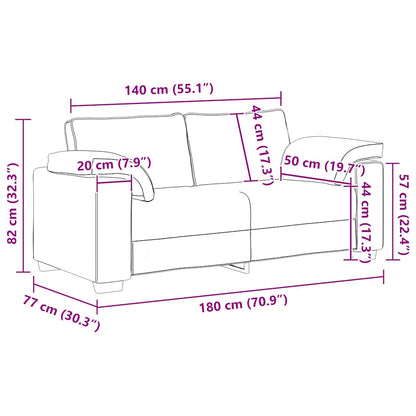 Sofá-luvas 140 cm veludo castanho