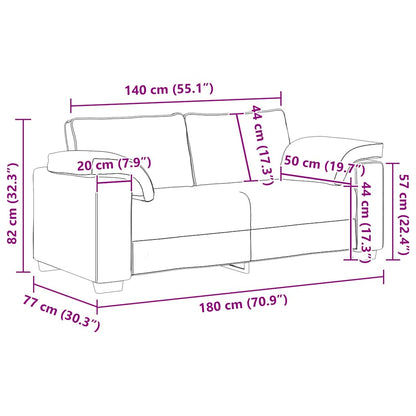 Sofá-luvas 140 cm veludo creme