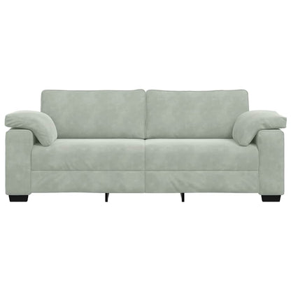 Sofá de 3 lugares 178 cm veludo cinzento-claro