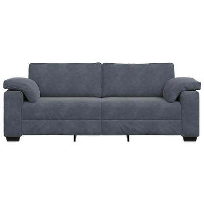 Sofá de 3 lugares 178 cm veludo cinza-escuro