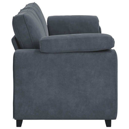 Sofá de 3 lugares 178 cm veludo cinza-escuro