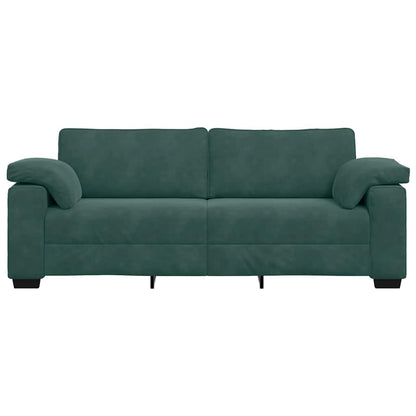 Sofá de 3 lugares 178 cm veludo verde-escuro