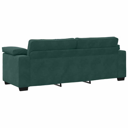 Sofá de 3 lugares 178 cm veludo verde-escuro