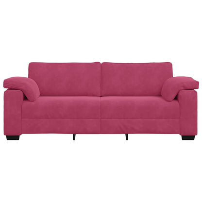 Sofá de 3 lugares veludo 178 cm vermelho tinto