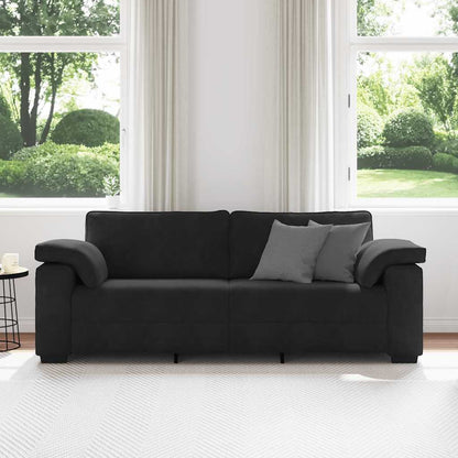 Sofá de 3 lugares 178 cm veludo preto