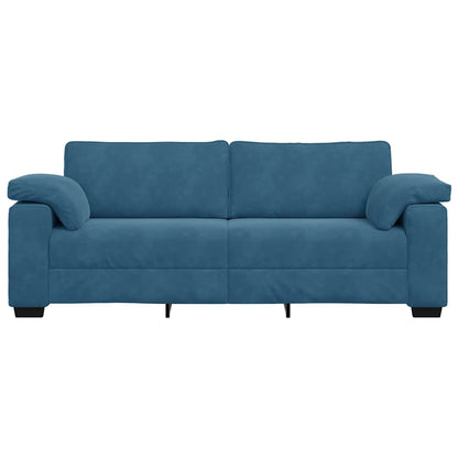 Sofá de 3 lugares 178 cm veludo azul