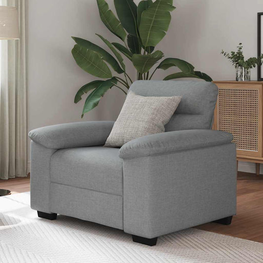 Poltrona tecido 60 cm cinzento-claro