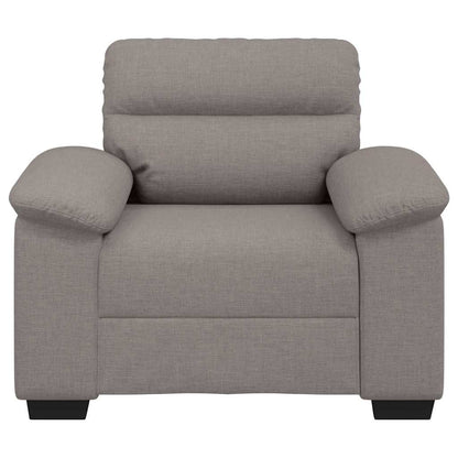 Poltrona tecido 60 cm cinzento-acastanhado
