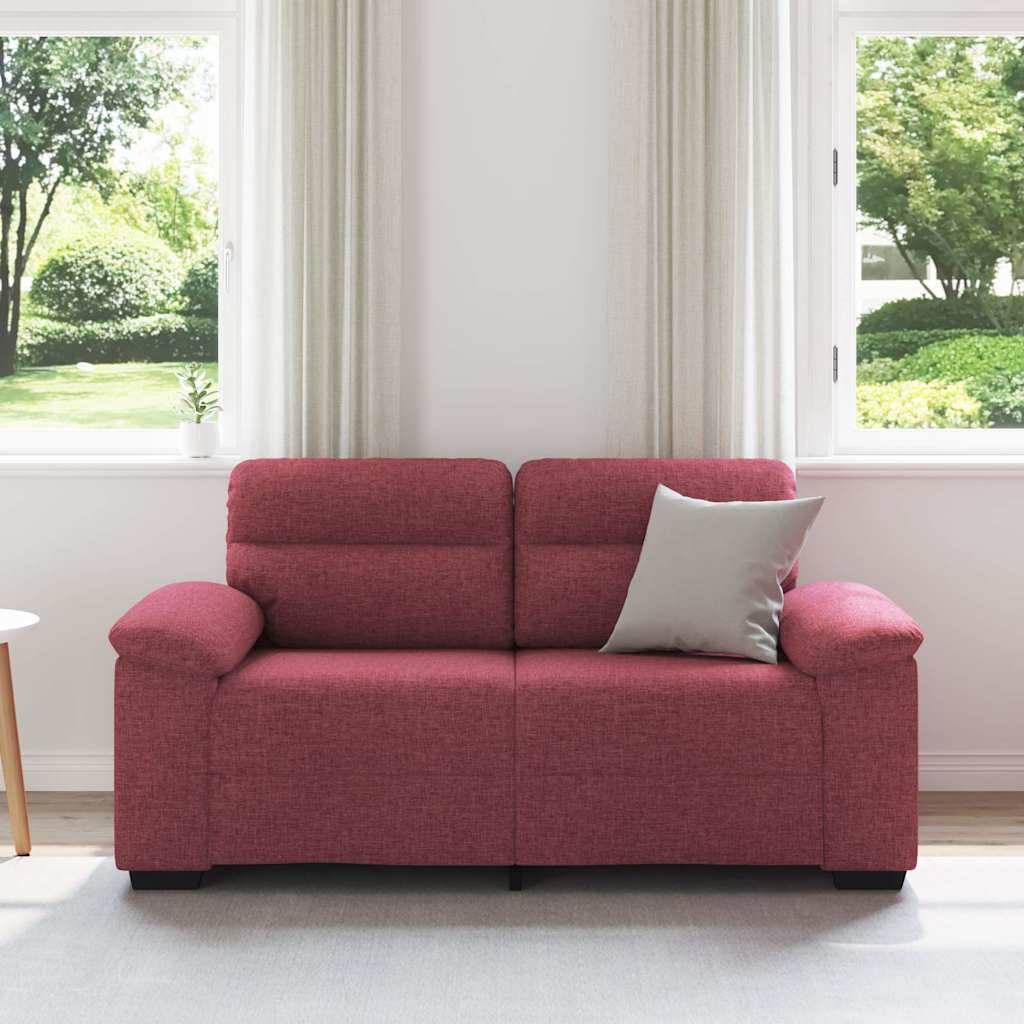 Sofá de 2 lugares tecido 120 cm vermelho tinto