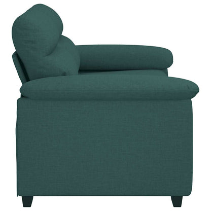 Sofá de 2 lugares 120 cm tecido verde-escuro
