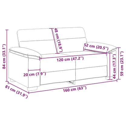 Sofá de 2 lugares tecido 120 cm cor creme