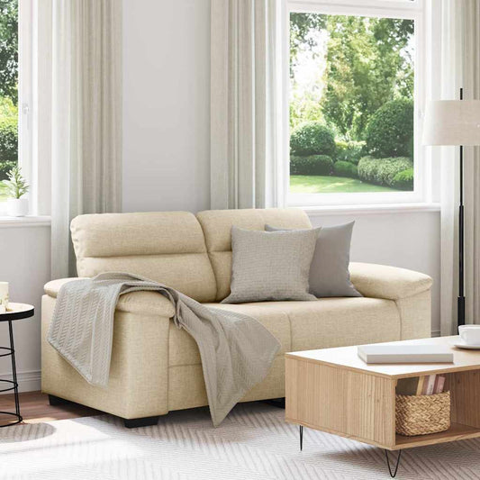 Sofá de 2 lugares tecido 120 cm cor creme