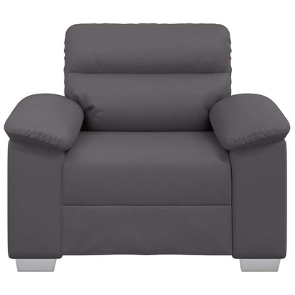 Poltrona 60 cm couro artificial cinzento