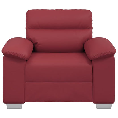 Poltrona 60 cm couro artificial vermelho tinto