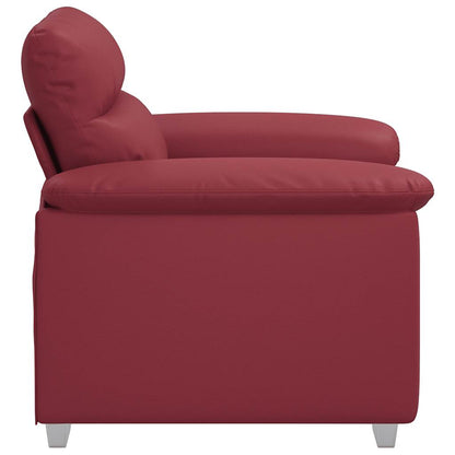 Poltrona 60 cm couro artificial vermelho tinto