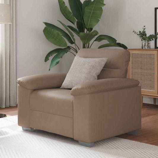 Poltrona 60 cm couro artificial cappuccino
