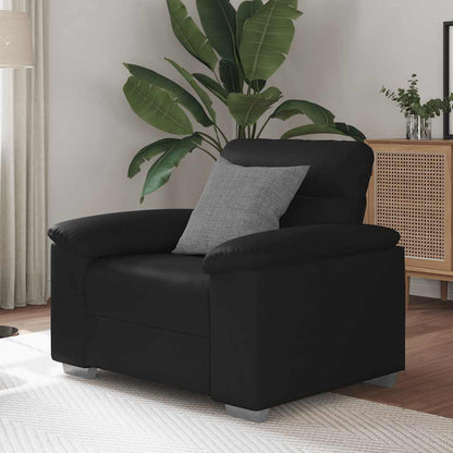 Poltrona couro artificial 60 cm preto