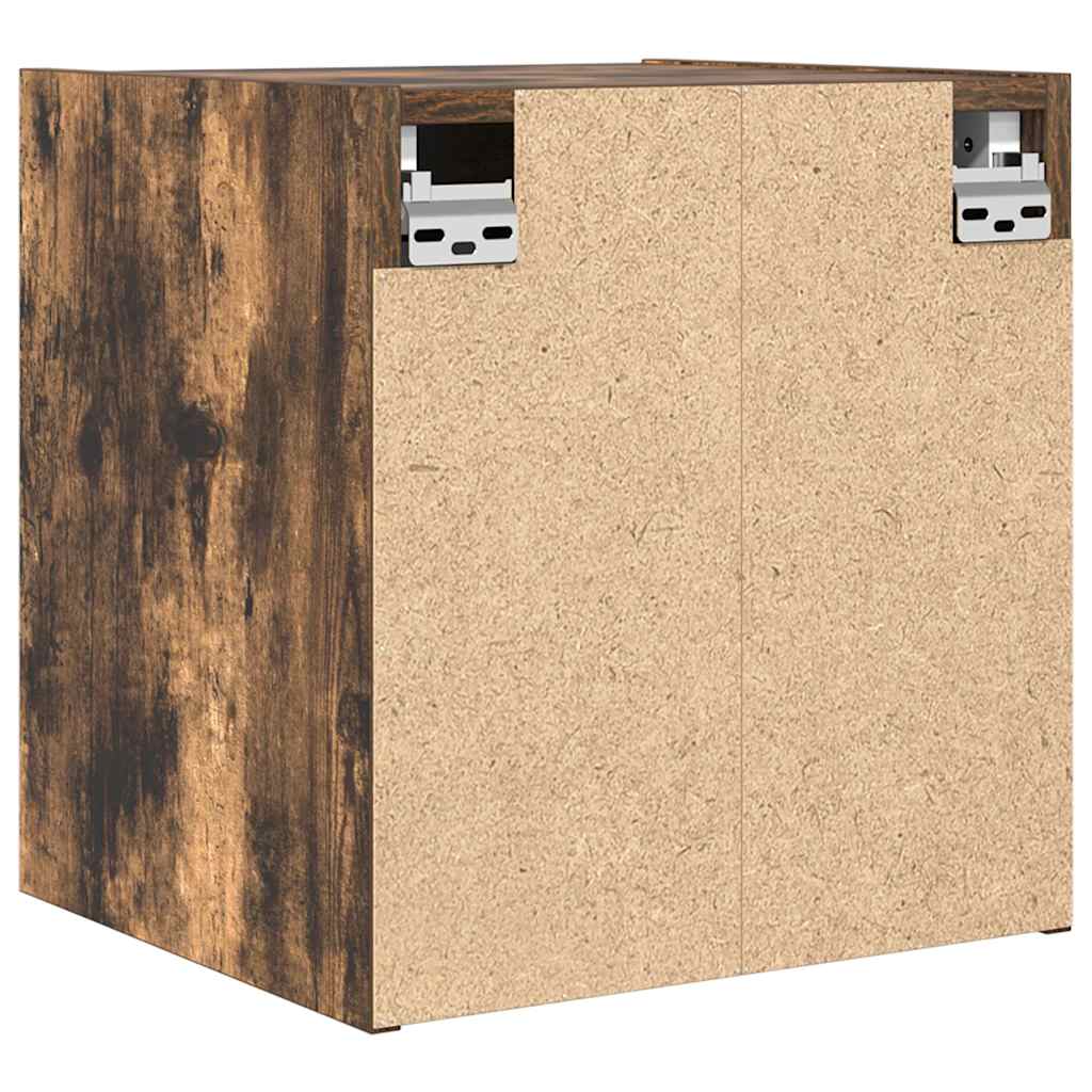 Mesas de cabeceira de parede 2 pcs 38x34x40 cm carvalho fumado